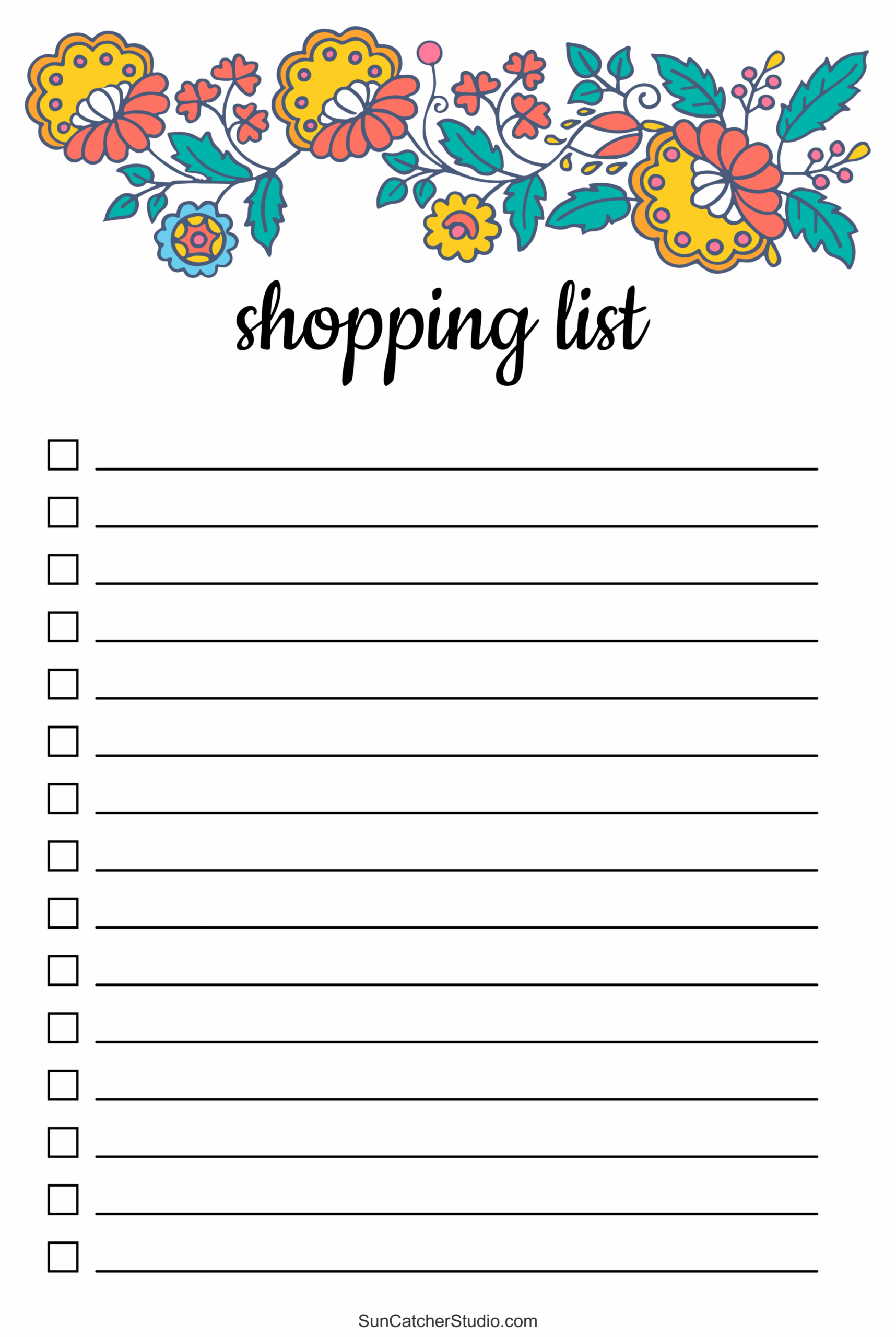 Pinterest Grocery List Printable