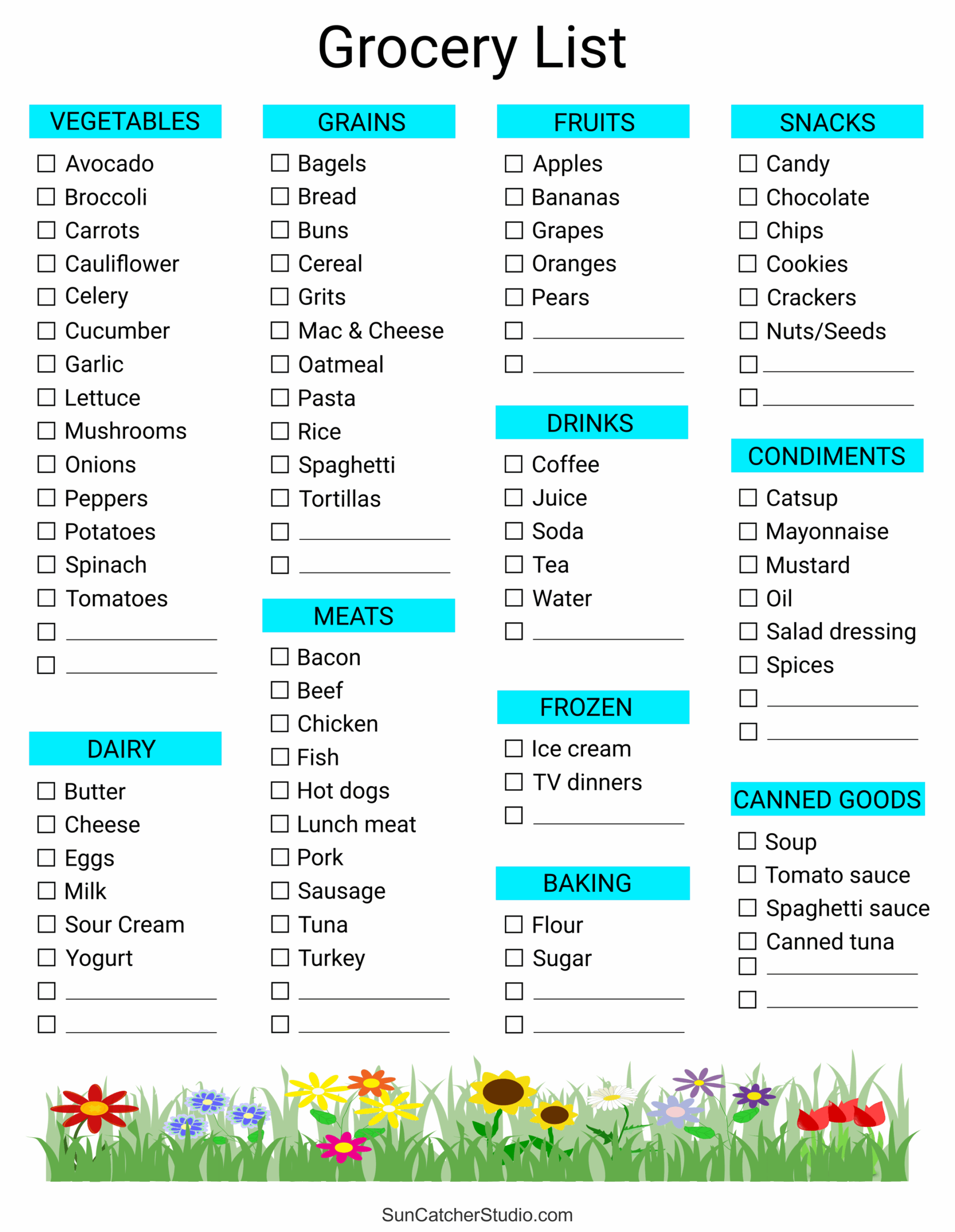 Free Printable Grocery List Templates PDF Shopping Lists Free Printables Monograms Design Tools Patterns DIY Projects