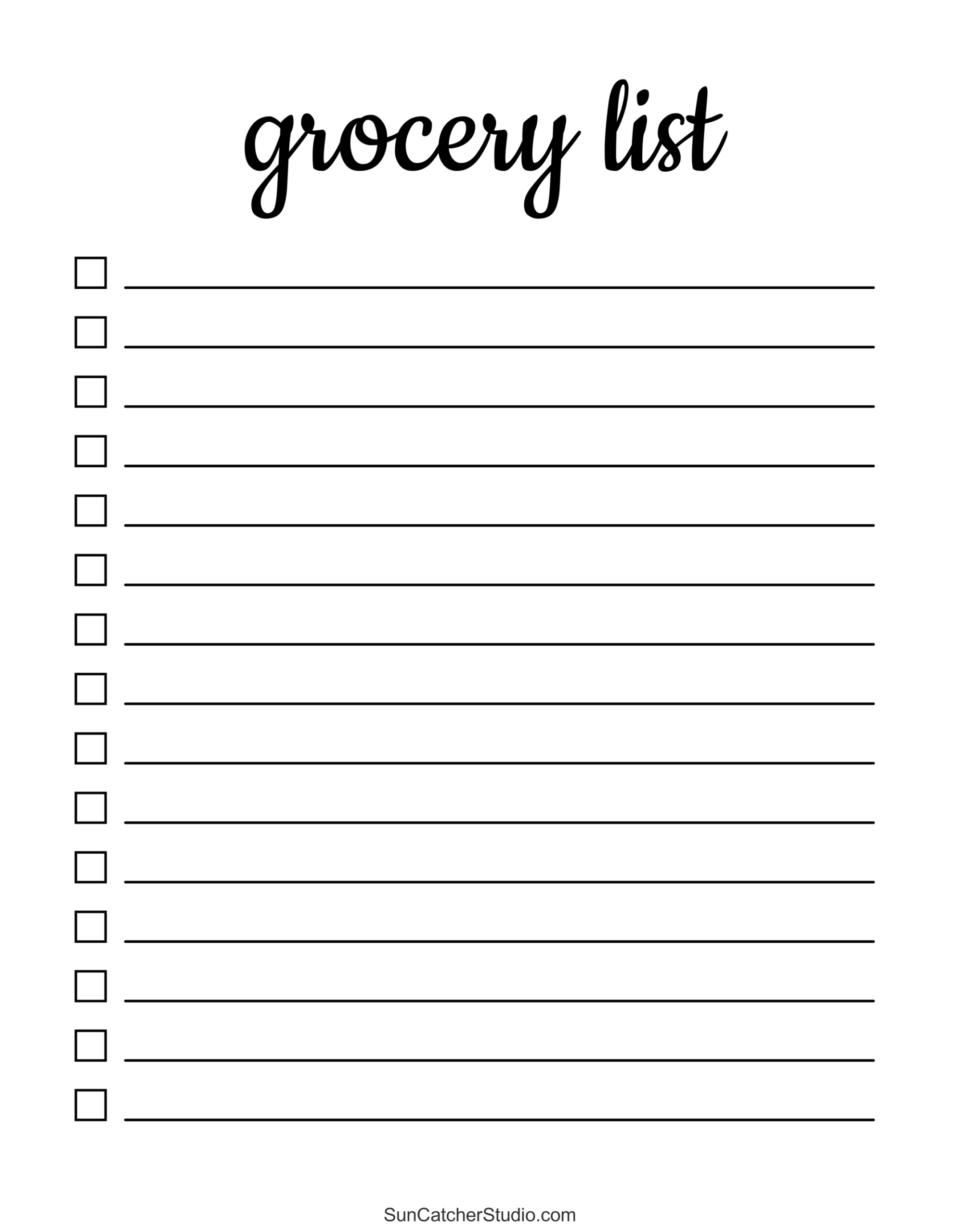 Free Printable Grocery List Templates PDF Shopping Lists Free Printables Monograms Design Tools Patterns DIY Projects