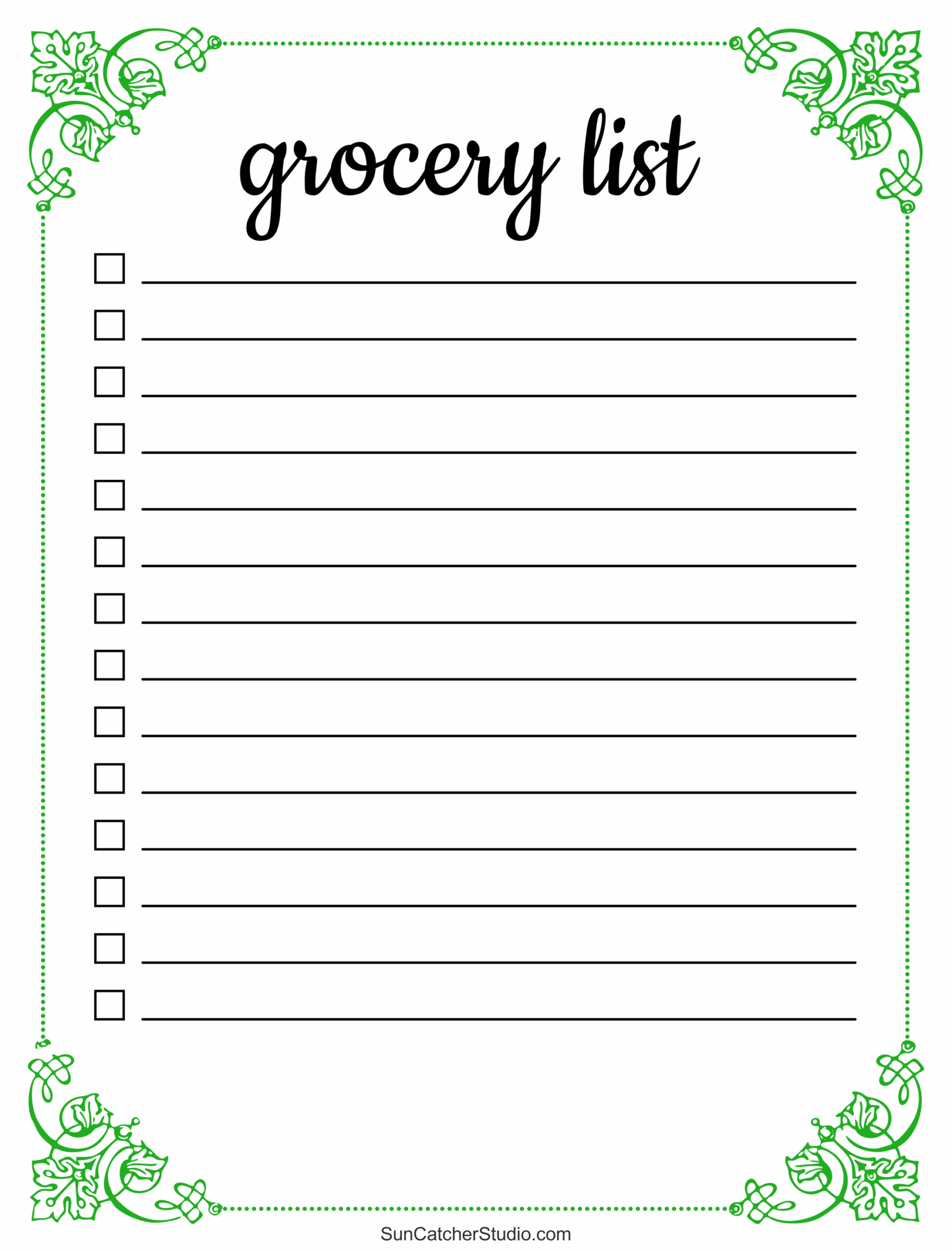 Free Printable Grocery List Templates PDF Shopping Lists Free Printables Monograms Design Tools Patterns DIY Projects