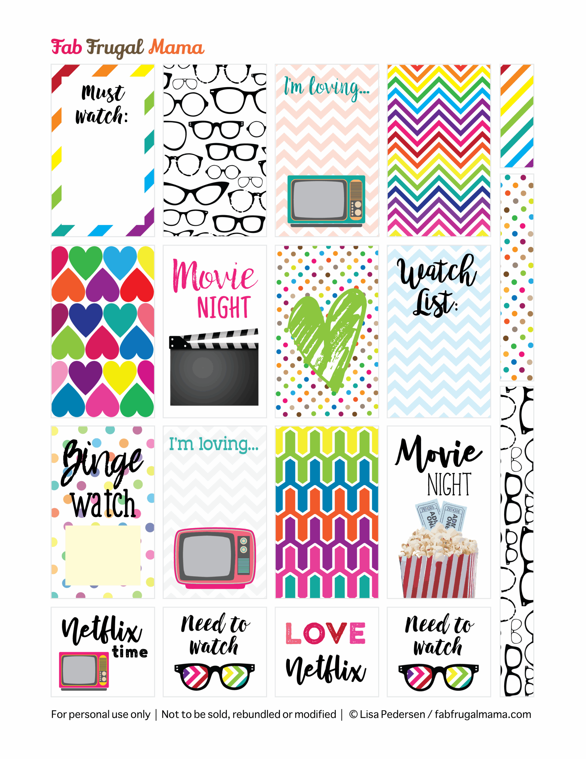 Planner Printable Stickers Free