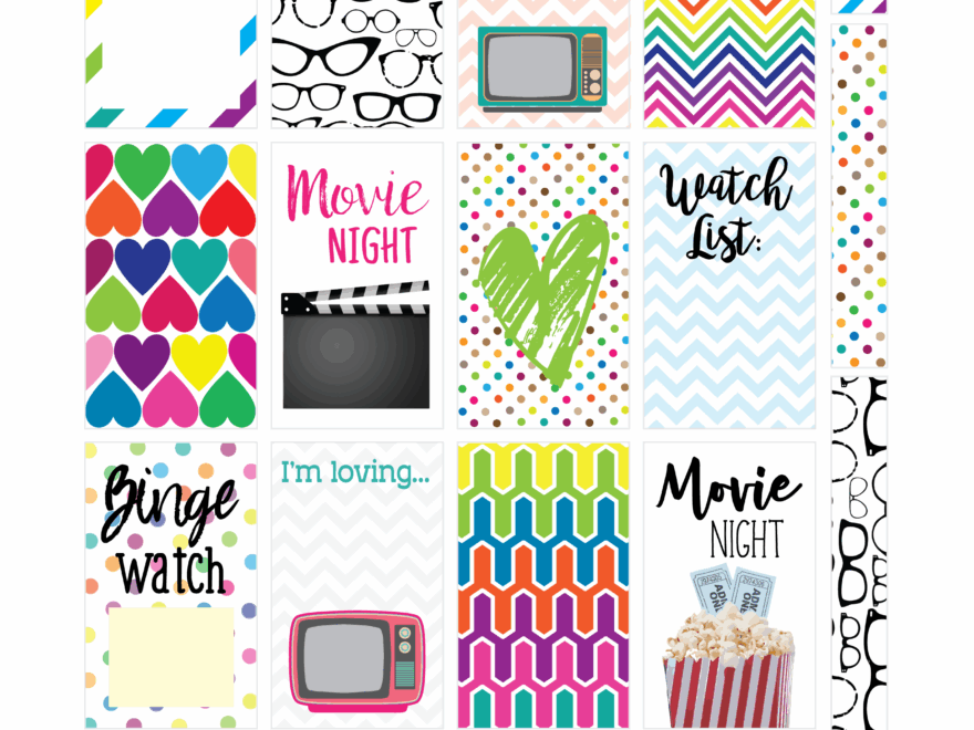 Free Printable Happy Planner TV Movie Stickers Fab Frugal Mama