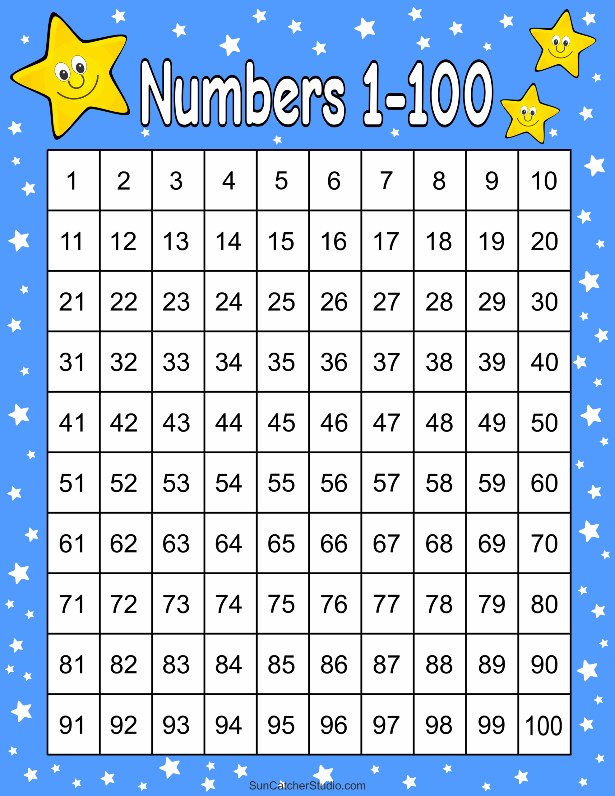 Free Printable Numbers Chart Free Printable Numbers Chart