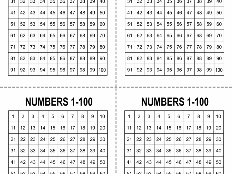Free Printable Hundreds Charts Numbers 1 To 100 DIY Projects Worksheets Library