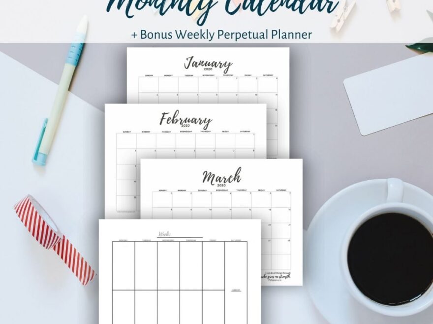 FREE Printable Inspirational Calendar Bonus Perpetual Weekly Planner Rosemary Pope