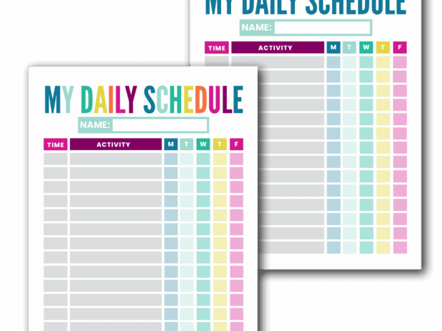 Free Printable Kid s Daily Schedule Template The Incremental Mama