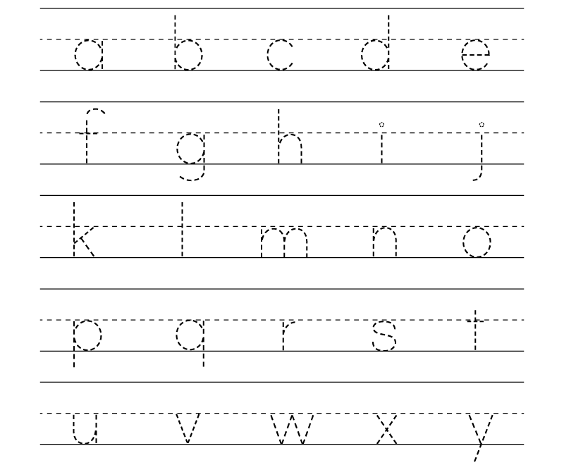 Free Printable Lowercase Alphabet Letters Tracing Worksheet