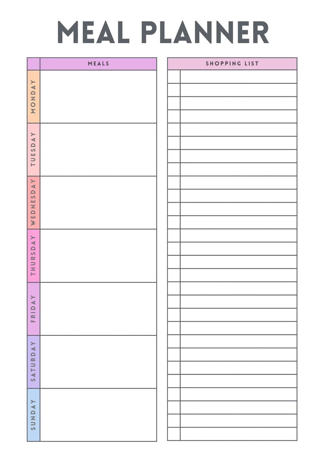 Free Printable Meal Planner Templates To Edit Online Canva Free Printable Meal Planner Templates To Edit Online Canva