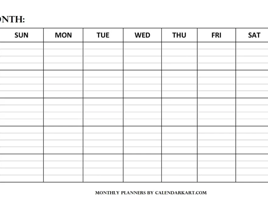 Free Printable Monthly Planner Templates CalendarKart