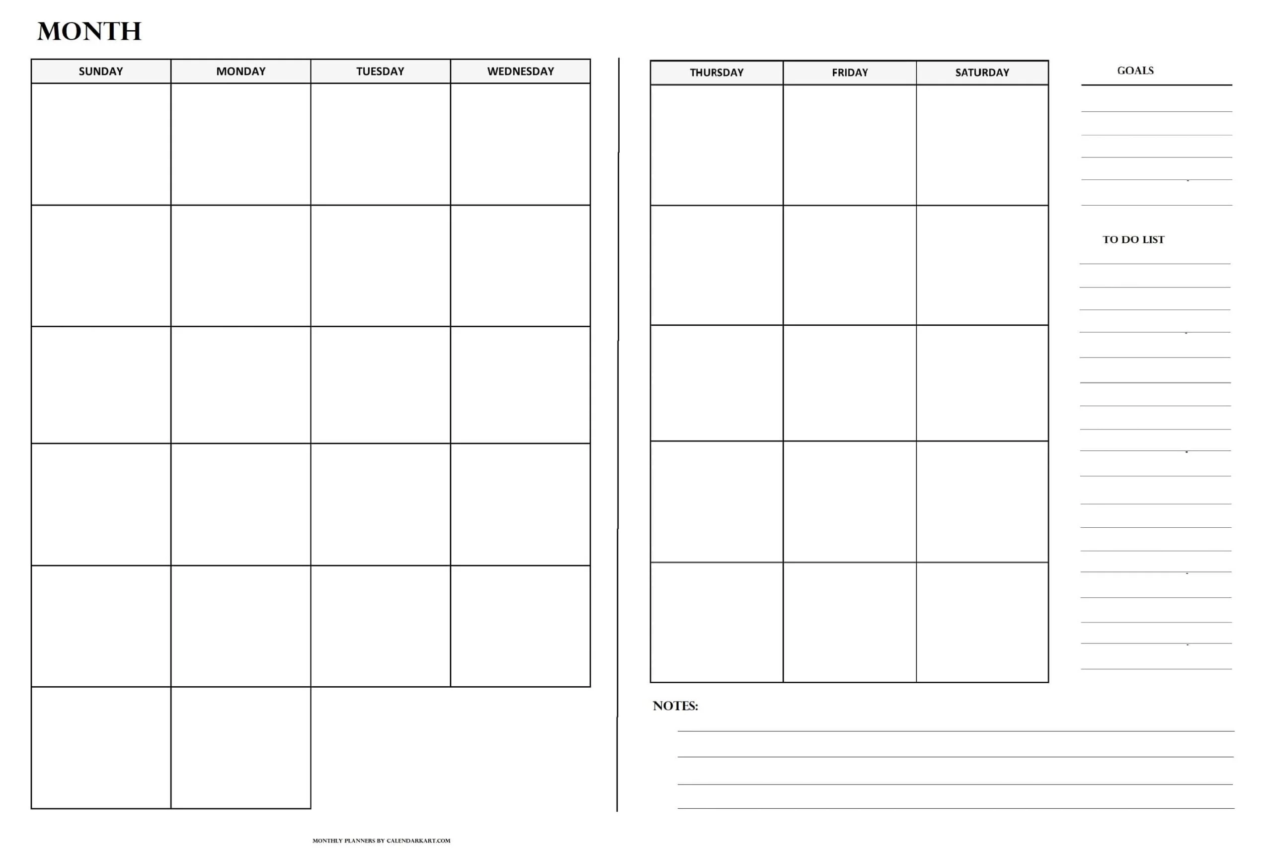 Free Printable Monthly Planner Templates CalendarKart Free Printable Monthly Planner Templates CalendarKart