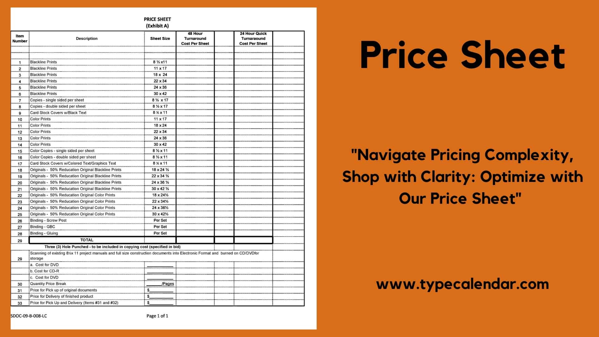 Free Printable Price Sheet Templates Excel PDF Word  Free Printable Price Sheet Templates Excel PDF Word