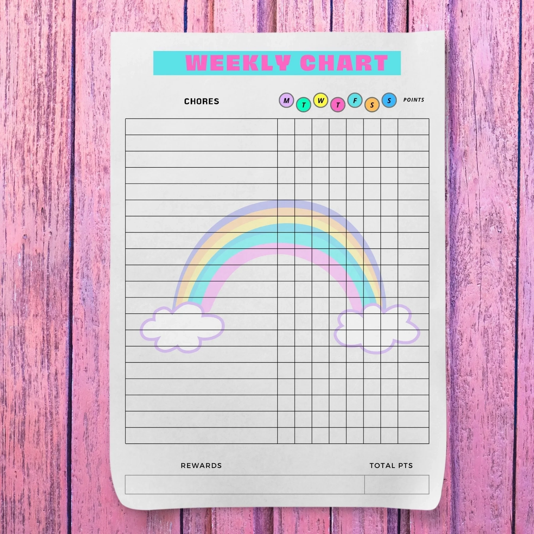 Rainbow Chore Chart Free Printable