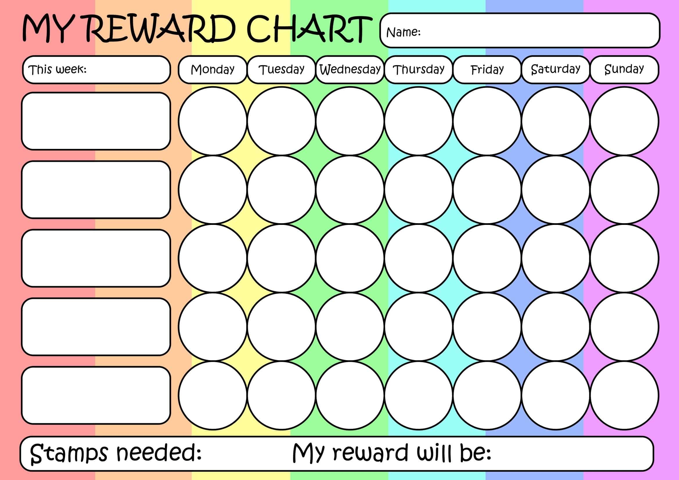 Free Printable Reward Charts School