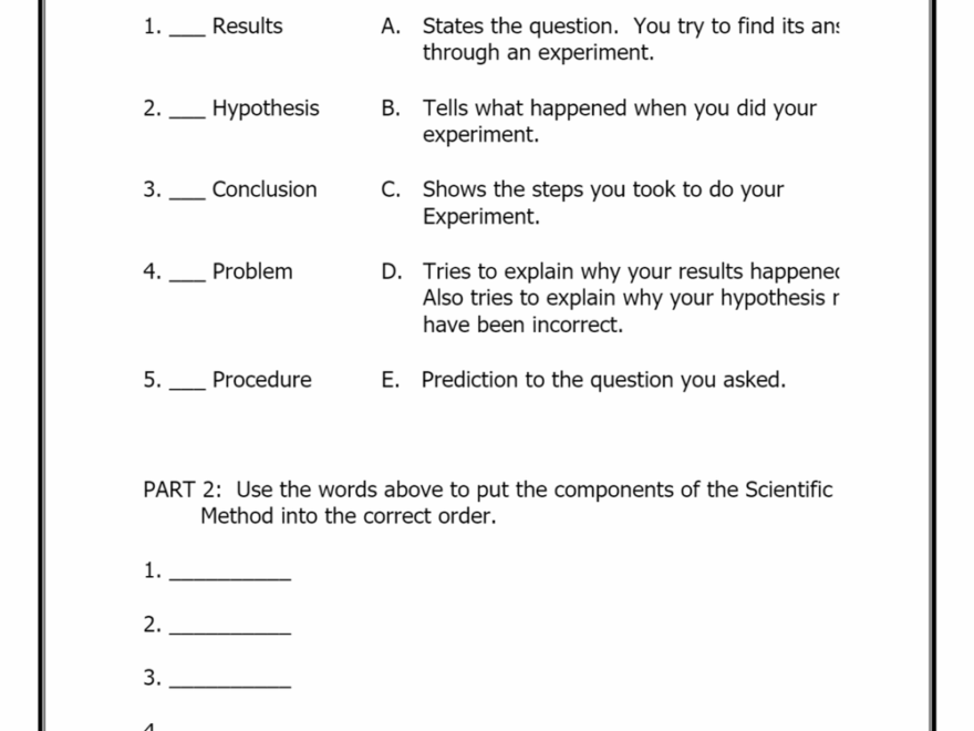 Free Printable Scientific Method Worksheets For Students Worksheets Library