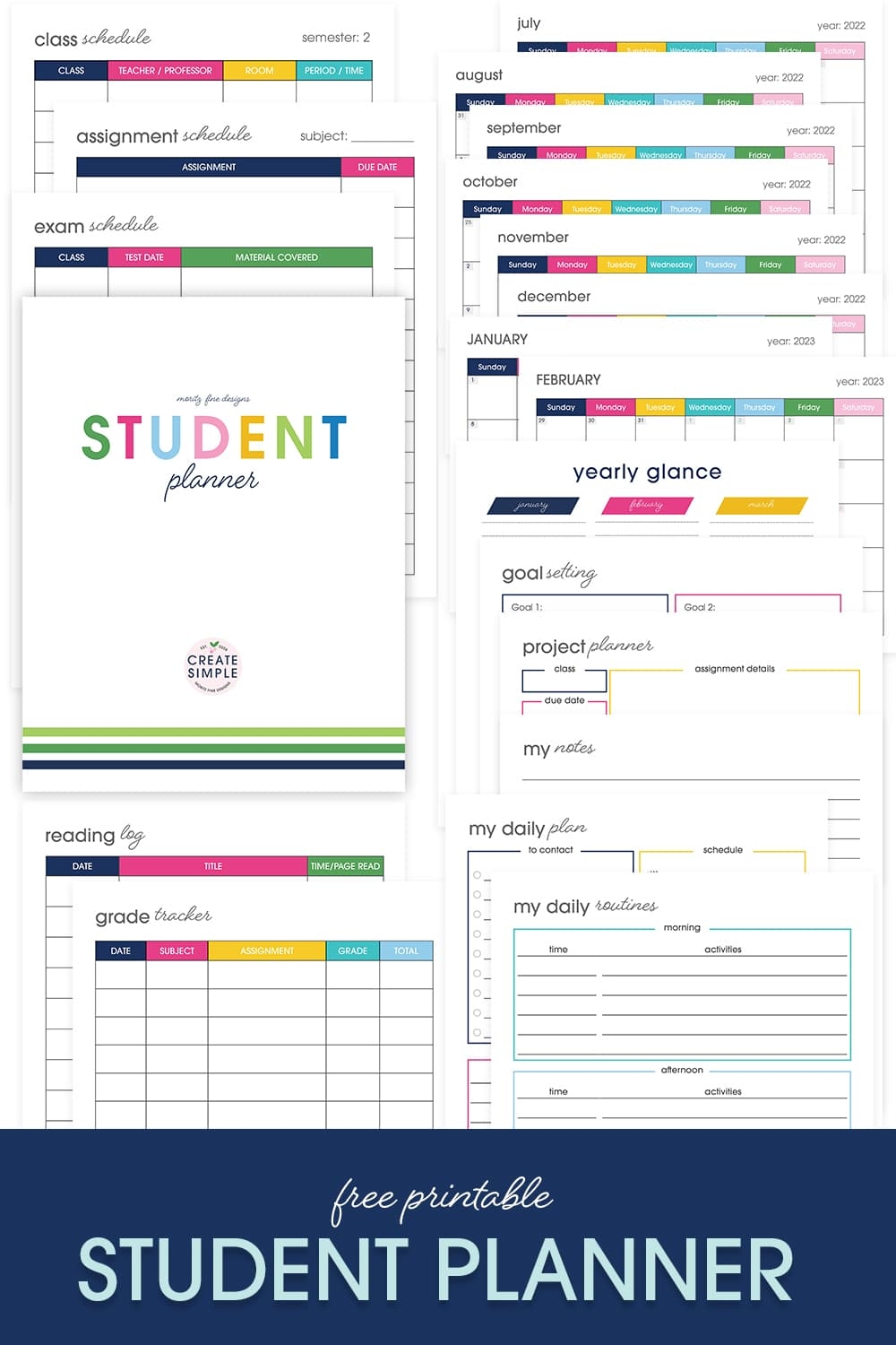 Printable Planner Jr High