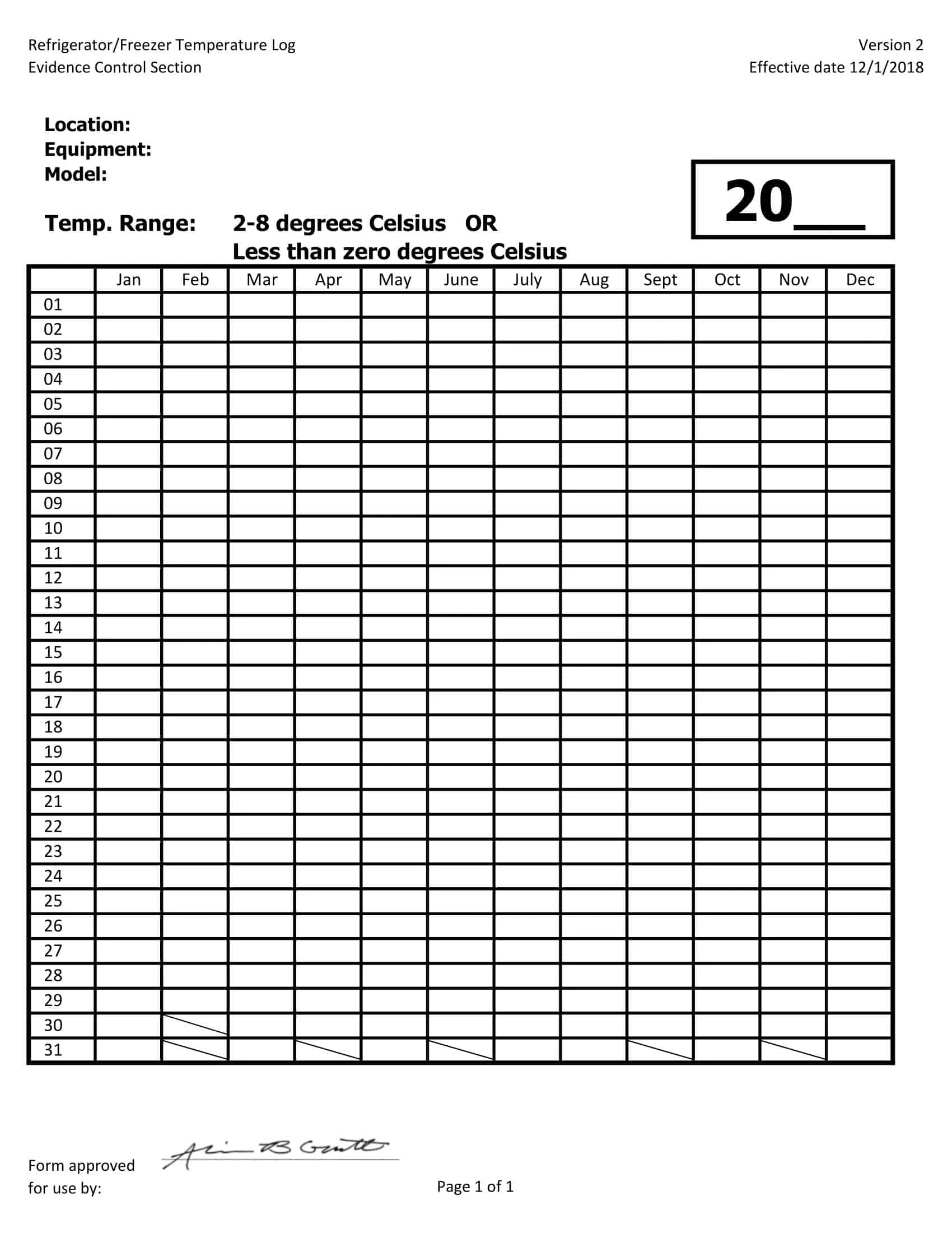 Free Printable Temperature Log Templates Excel Word PDF Refrigerator Freezer Free Printable Temperature Log Templates Excel Word PDF Refrigerator Freezer