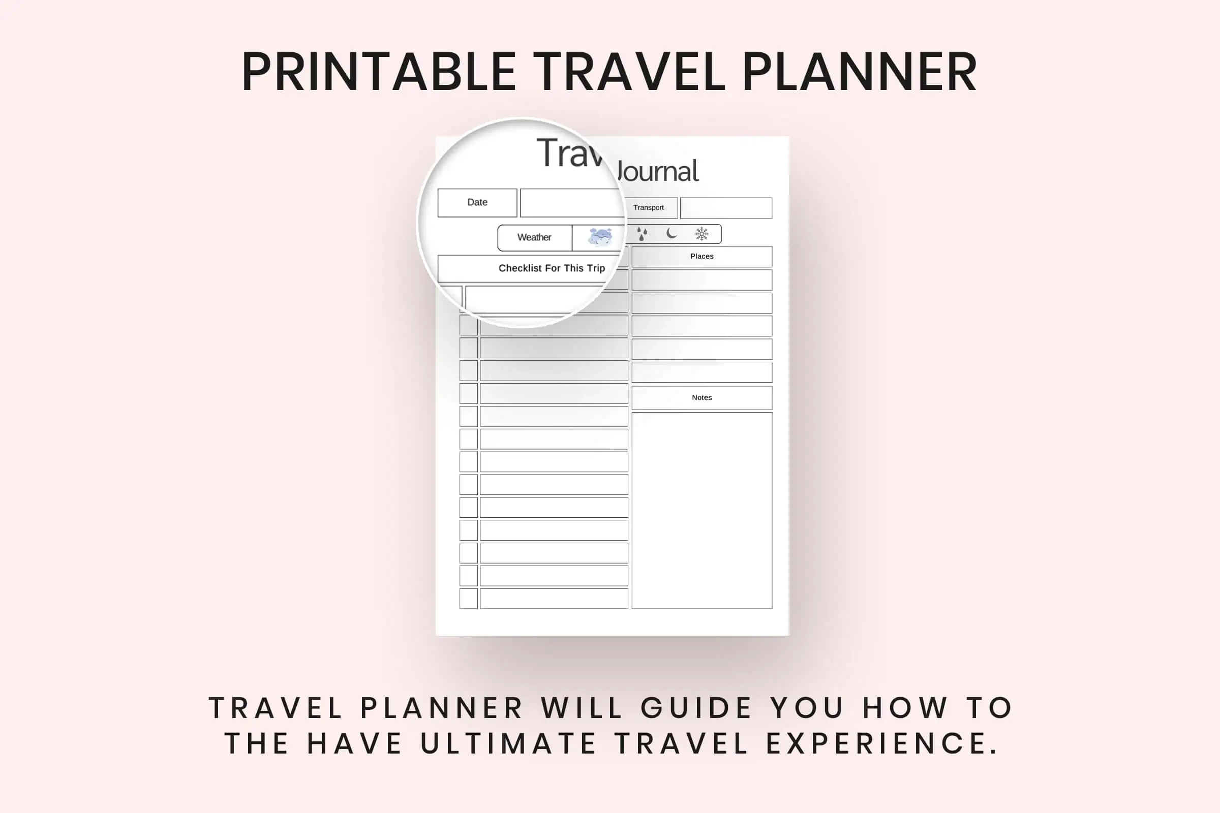 Free Printable Travel Planner Checklist SnapyBiz