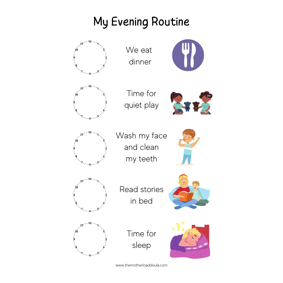 Free Printable Visual Routines For Your Child s Bedtime Neurodivergent Sleep And Wellness
