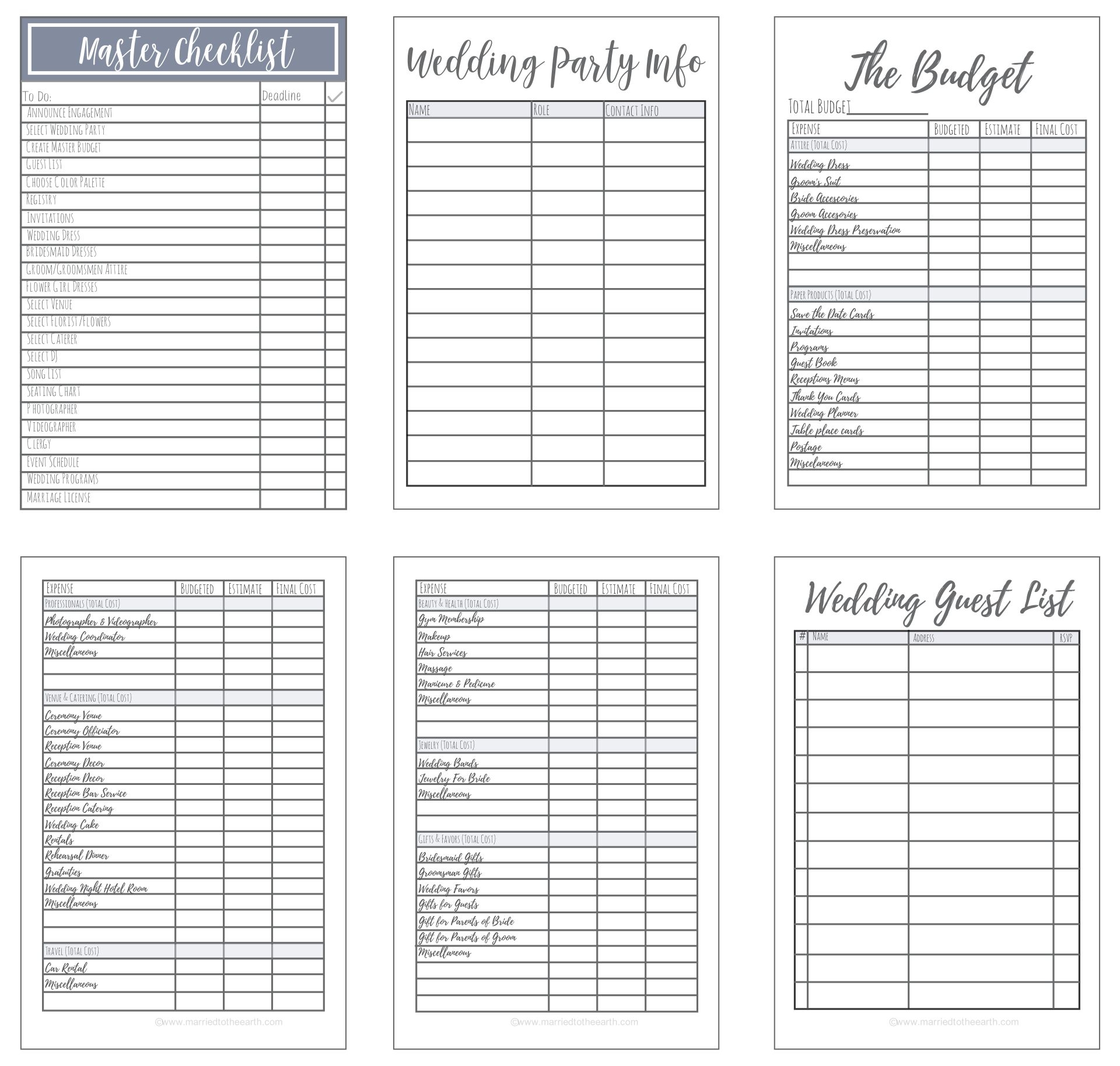 Free Printable Wedding Planner For Wedding Binder Worksheets Library
