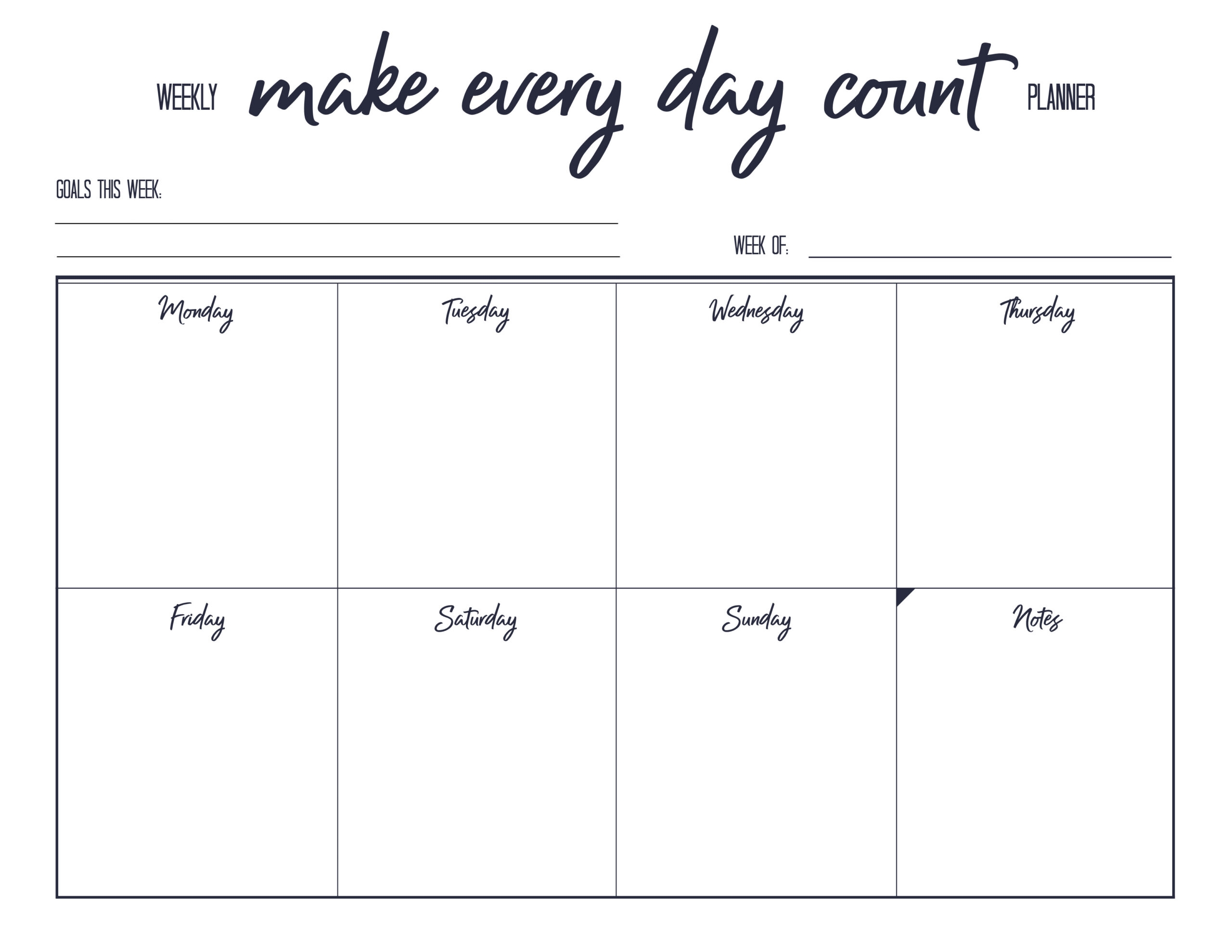 Free Printable Weely Planner