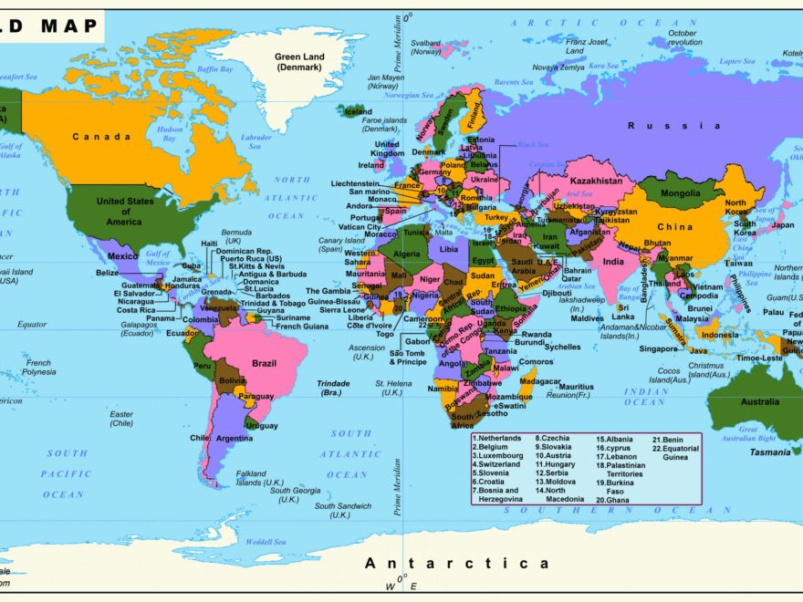 Free Printable World Map Poster For Kids PDF