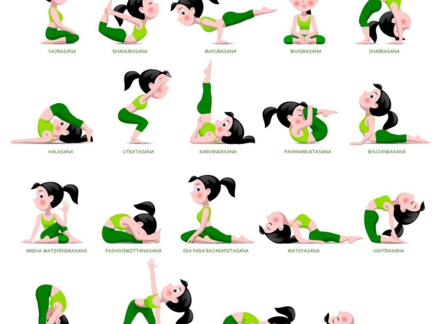 Free Printable Yoga Poses Charts With Names Beginners 2 Or 3 PDF