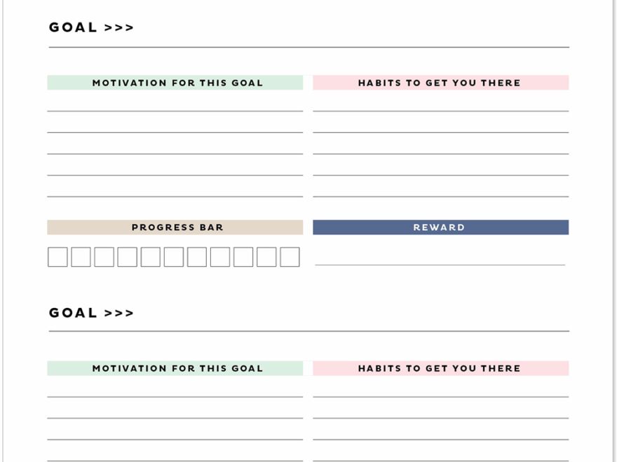 Free Printables Goal Project Planner Pages Botanical PaperWorks