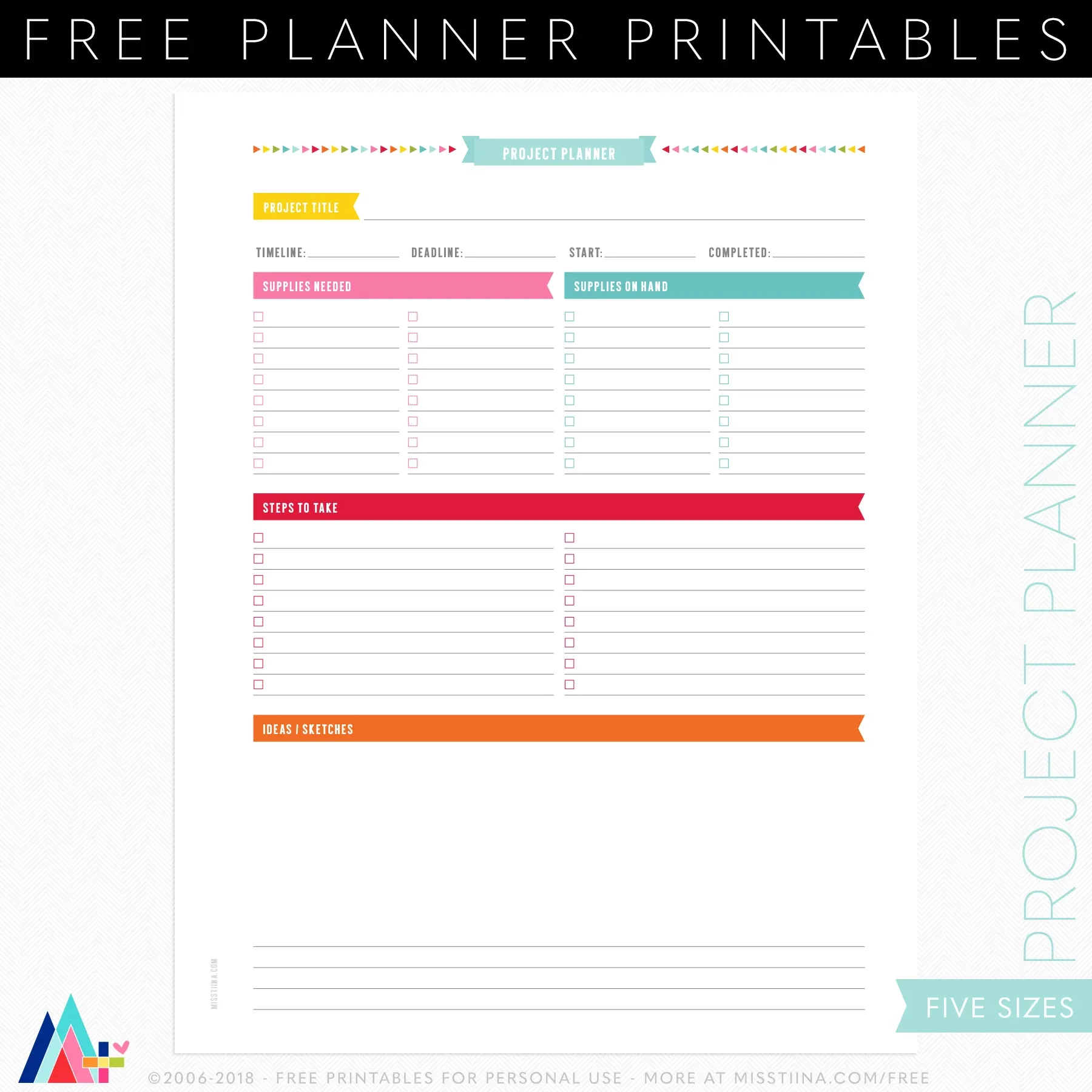 Free Printable Craft Planner Template Free Printable Craft Planner Template
