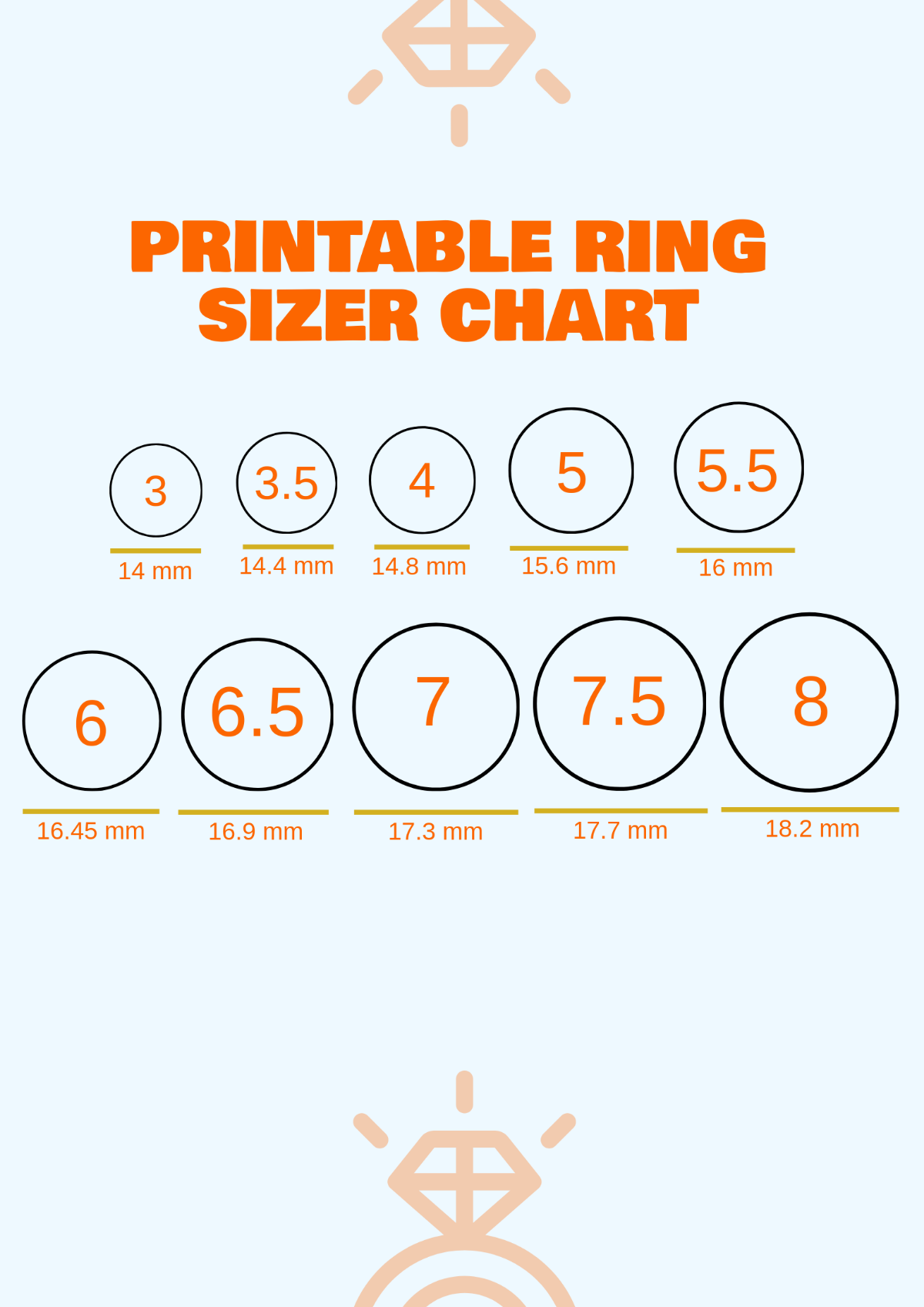 Printable Ring Sizer Chart Accurate
