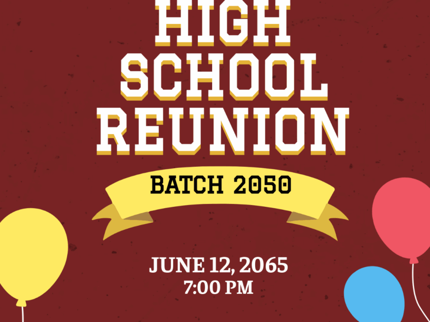 Free School Reunion Invitation Template To Edit Online