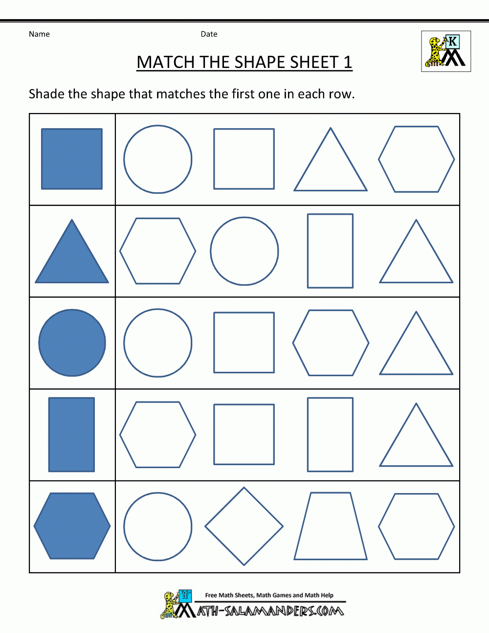 Free Shape Worksheets Kindergarten Worksheets Library