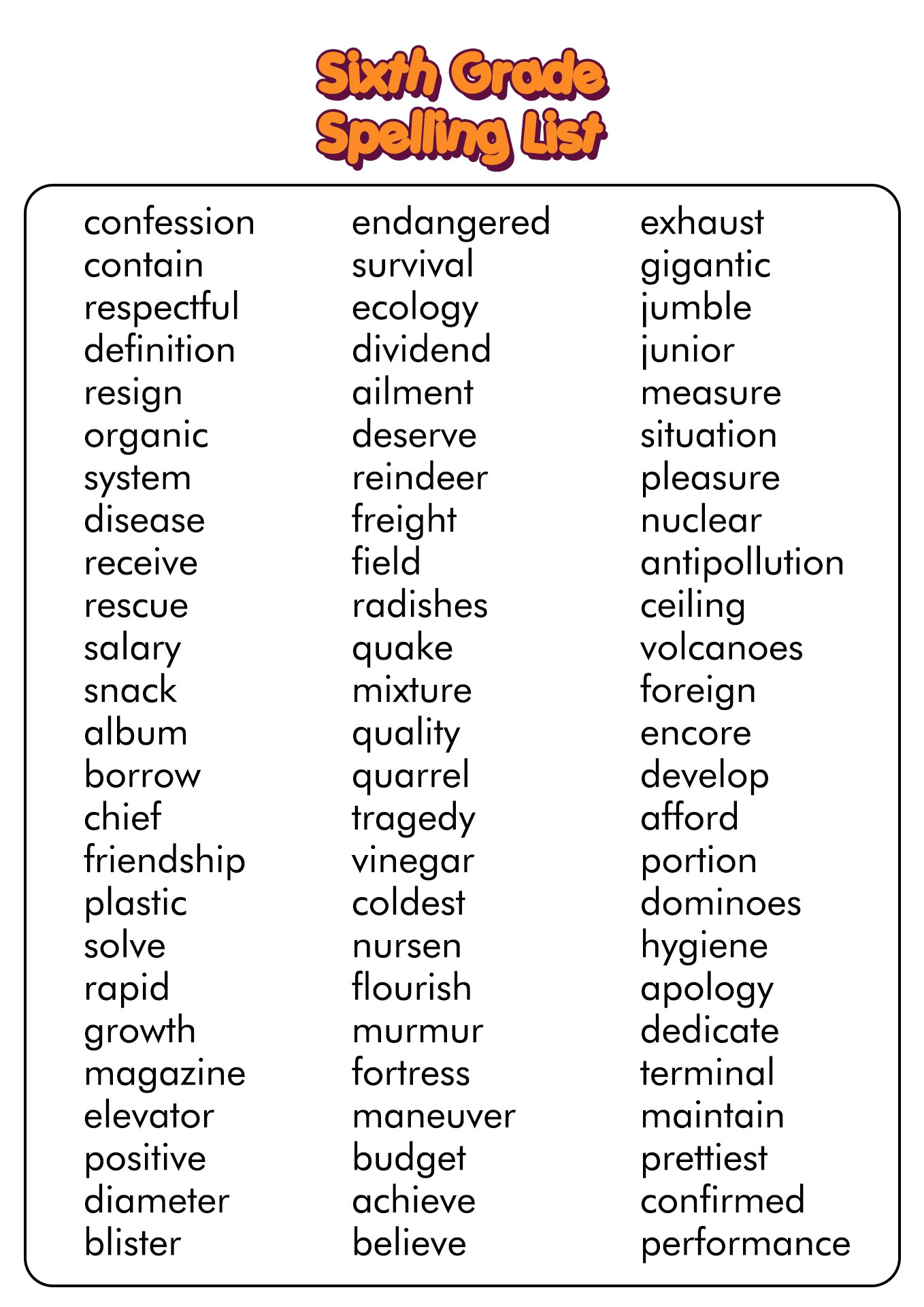 Free Spelling For 6th Grade Download Free Spelling For 6th Grade Png Images Free Worksheets On Clipart Library