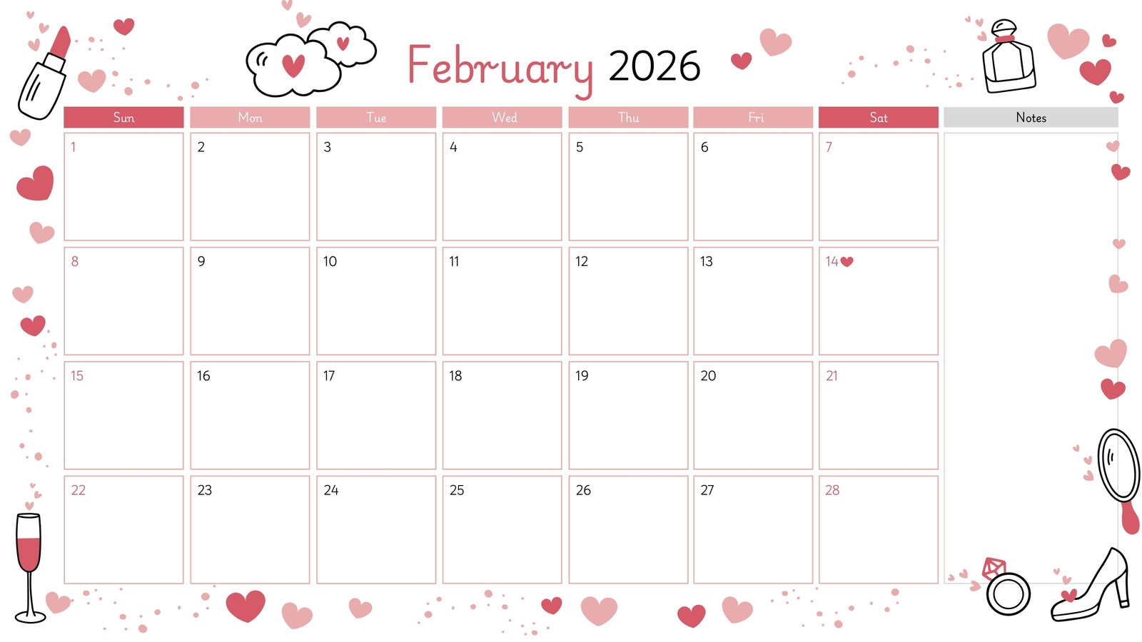 Free To Customize February 2026 Calendar Templates Canva