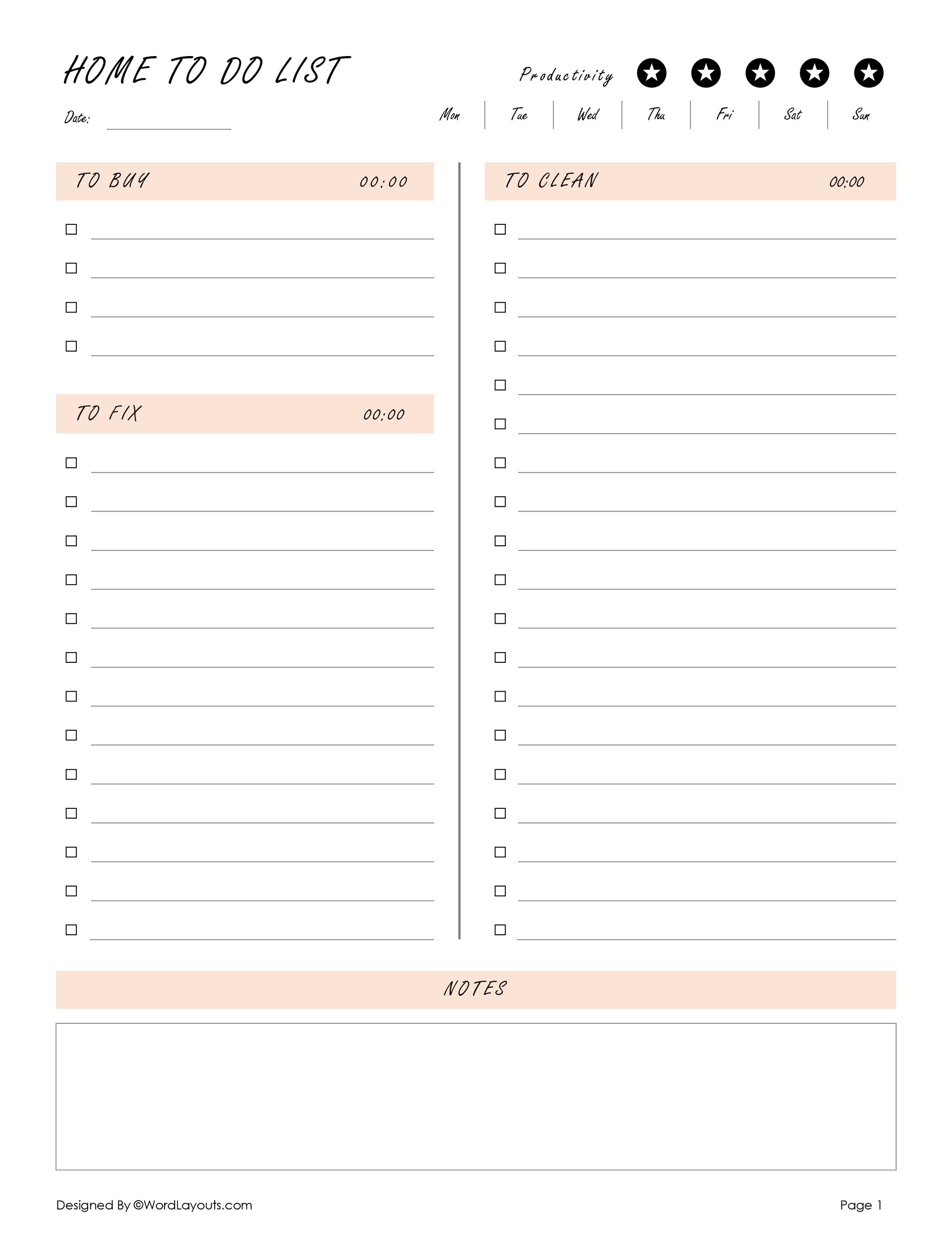 Free Printables To Do List Time