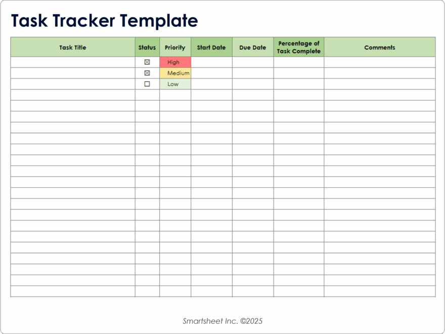Free To Do Lists Task Tracker Templates