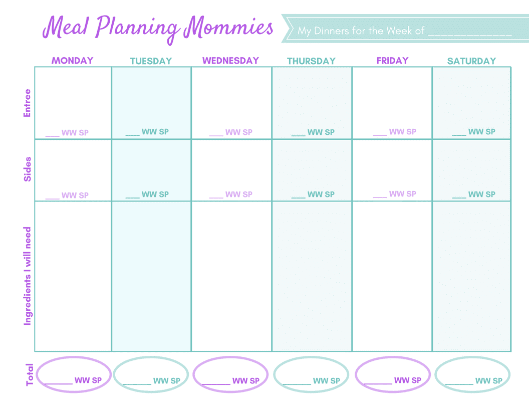 FREE Updated Printable Meal Planning Pages Grocery Lists FREE Updated Printable Meal Planning Pages Grocery Lists