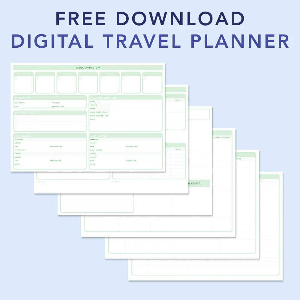 Free Vacation Travel Planner Printable Template GoodNotes Free Vacation Travel Planner Printable Template GoodNotes