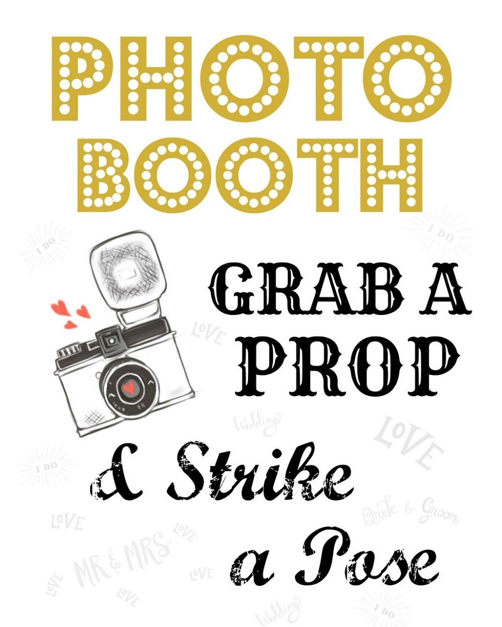 Free Wedding Photo Booth Sign Scrappy Geek Worksheets Library