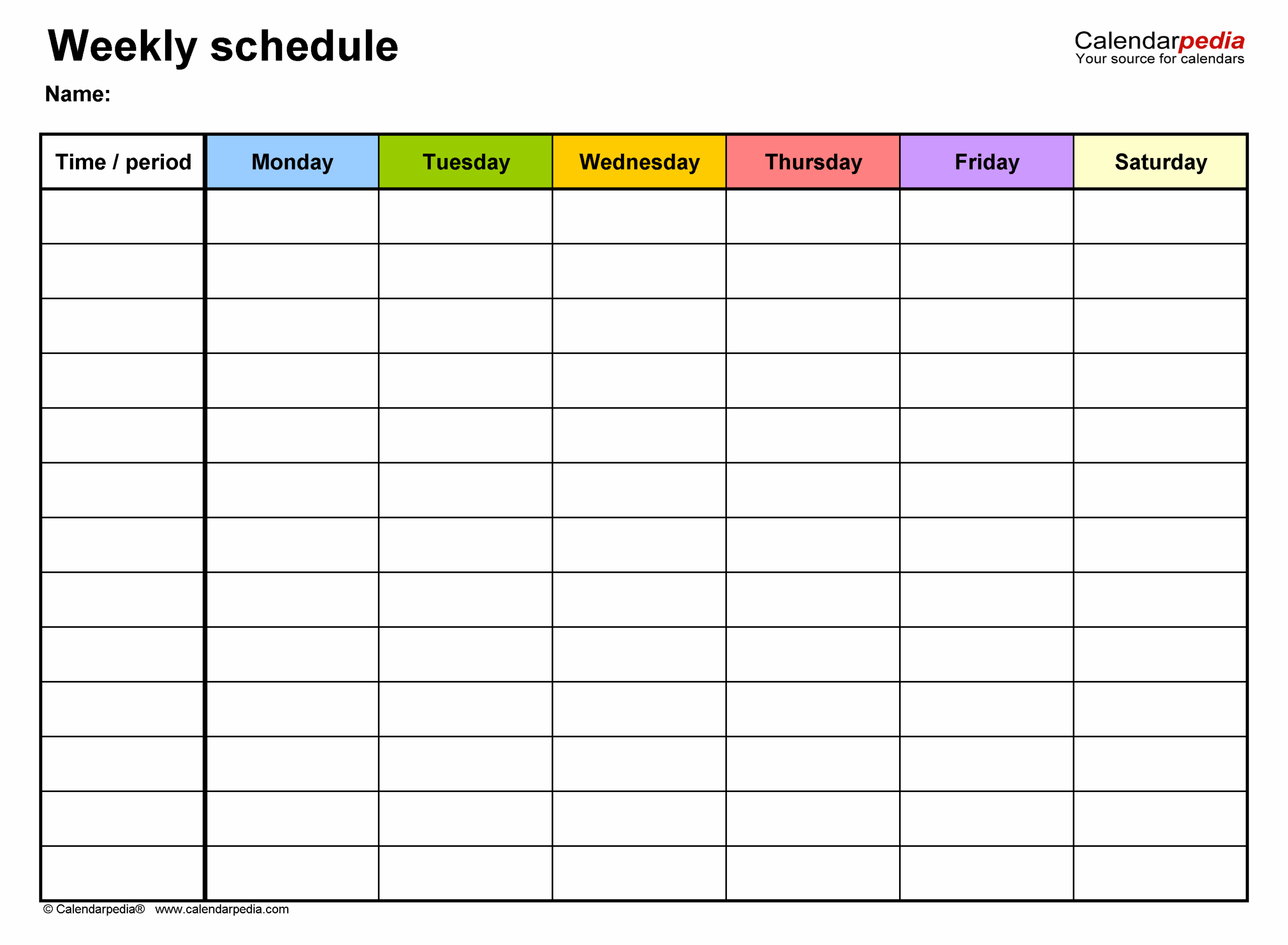 Free Weekly Schedules For Excel 24 Templates Worksheets Library