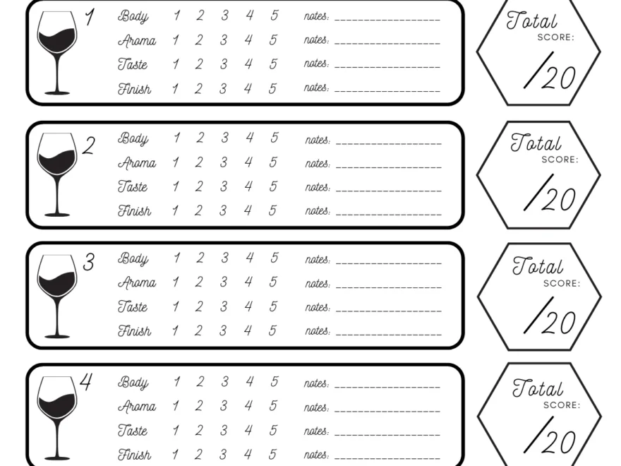 Free Wine Tasting Score Sheet