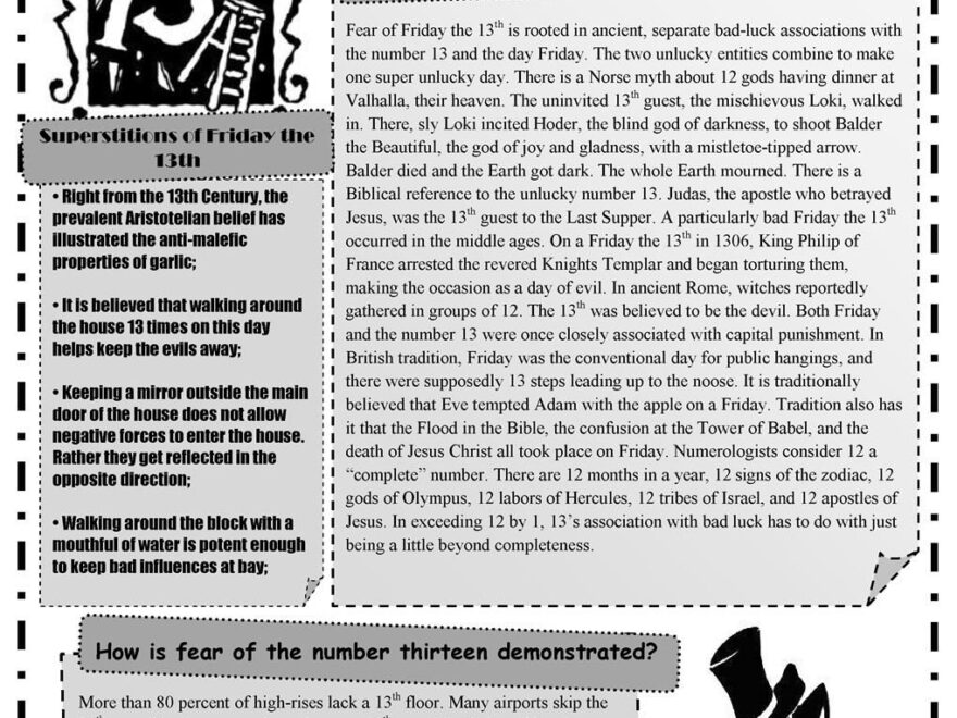 Friday The 13th Activities For Kids