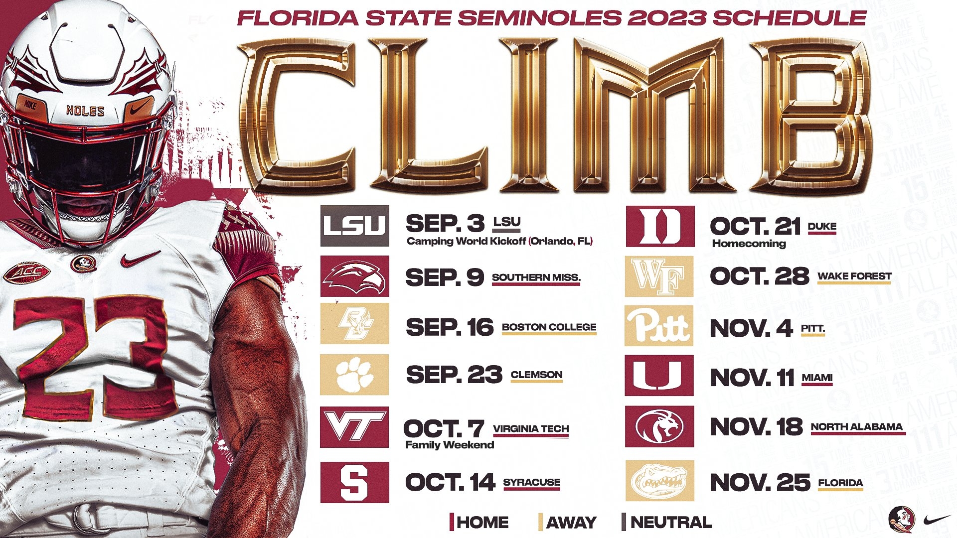 Fsu Football Schedule Printable