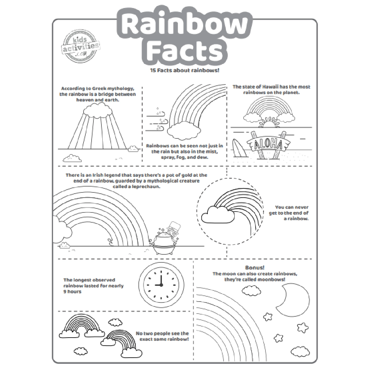 Catch A Rainbo Printable Activity Sheet Catch A Rainbo Printable Activity Sheet