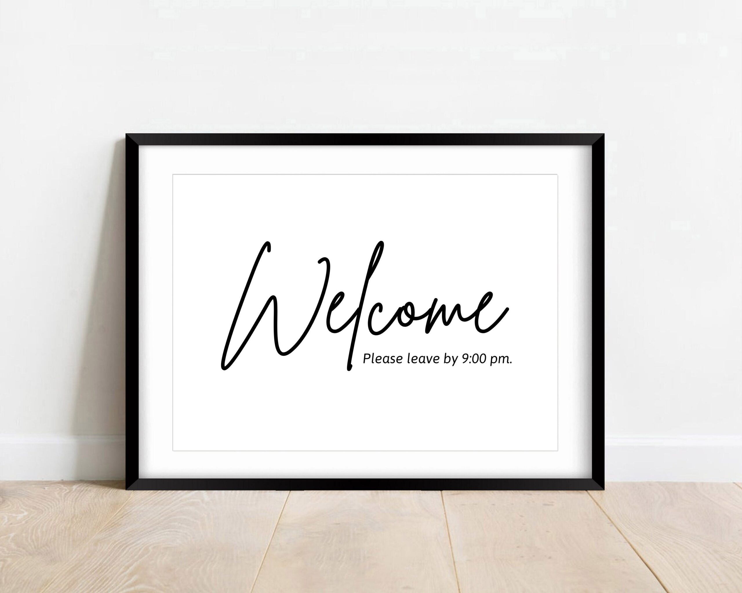 Wecome Black And White Printable Sign