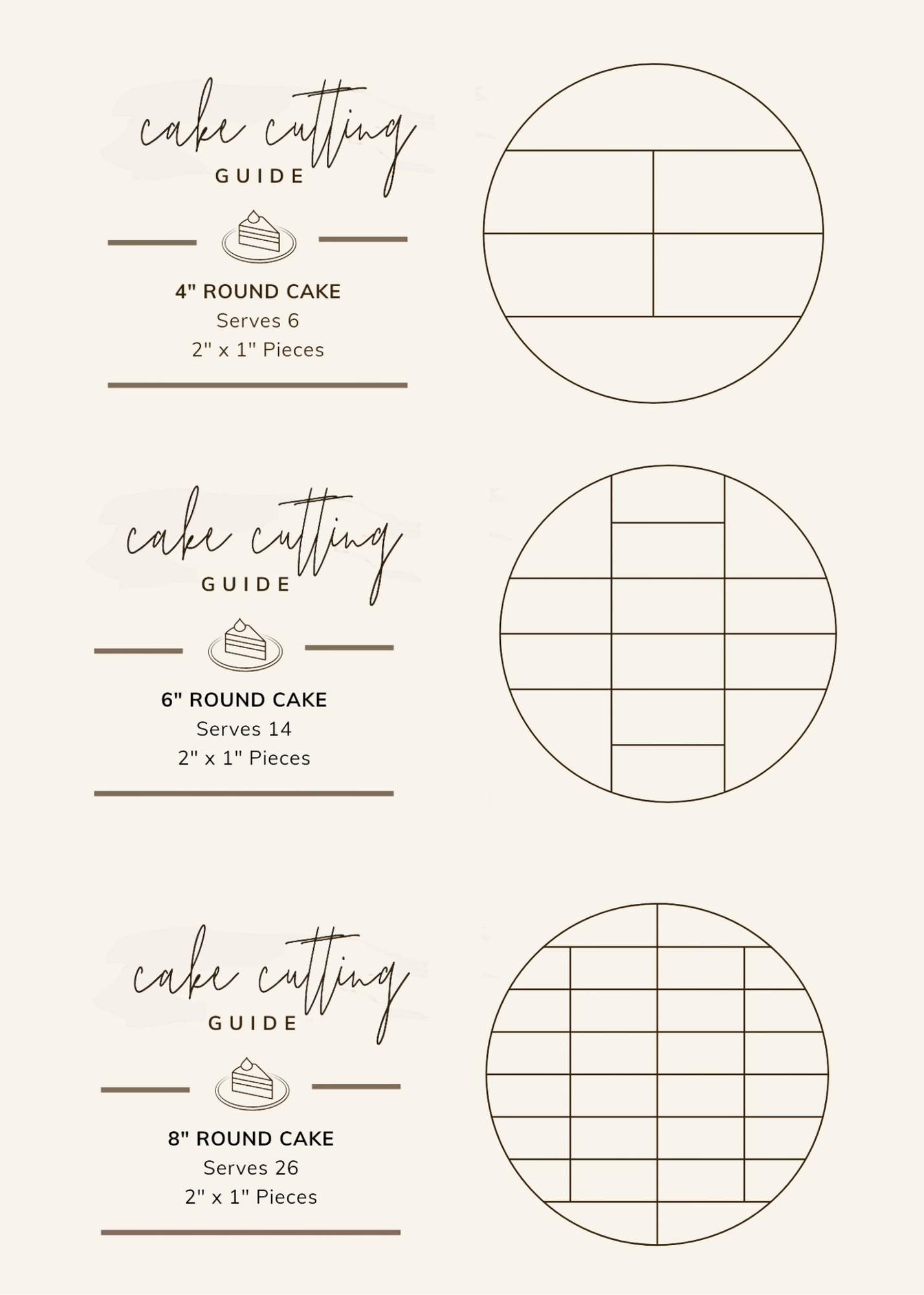 Free Printable Cake Cutting Guide
