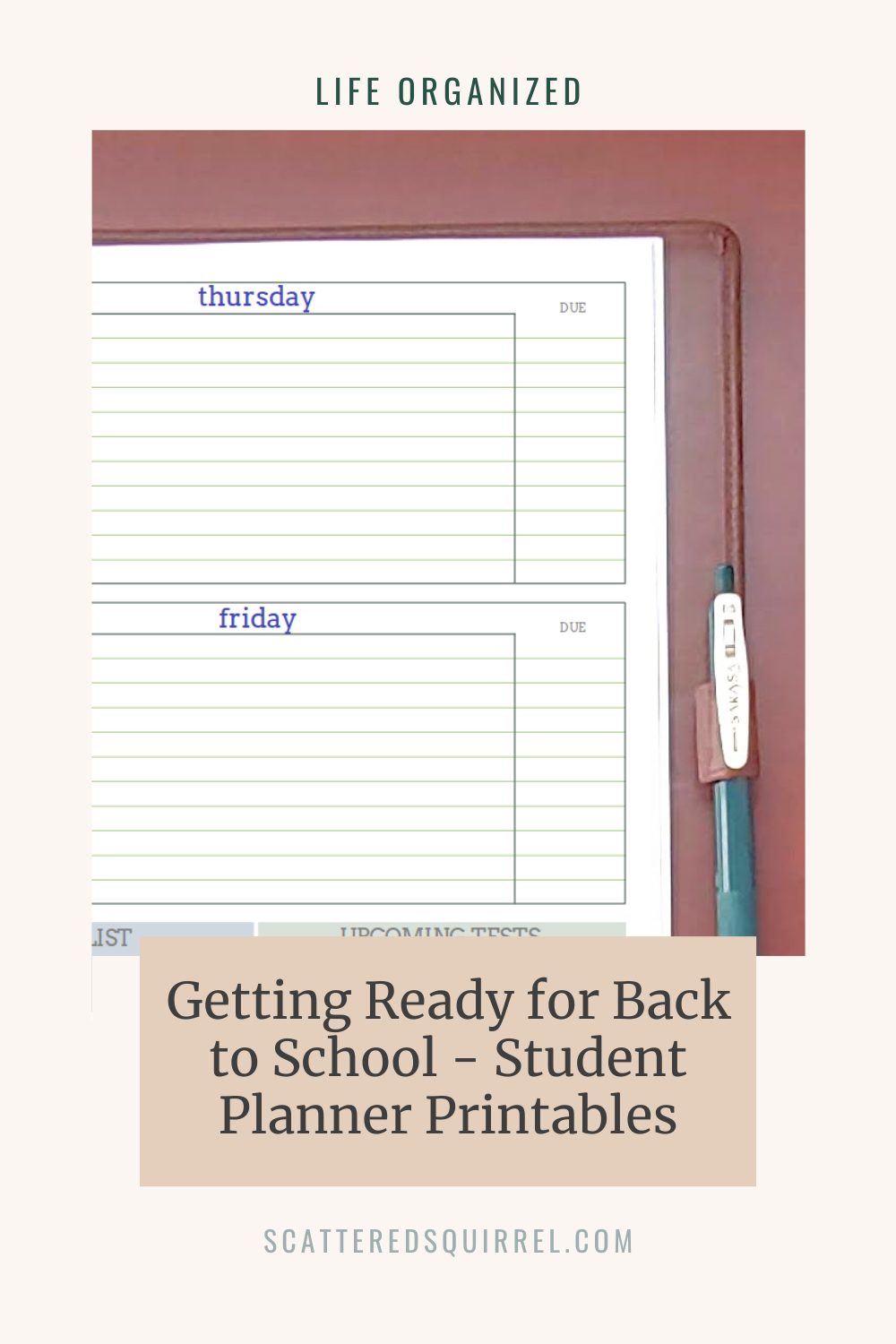 Back To School Planner Printable