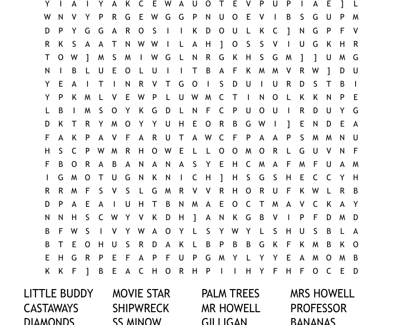 Gilligan s Island Guido s Word Search WordMint