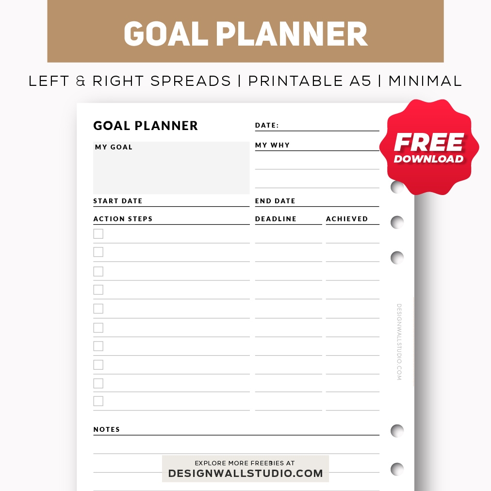 Free A5 Planner Task Printable