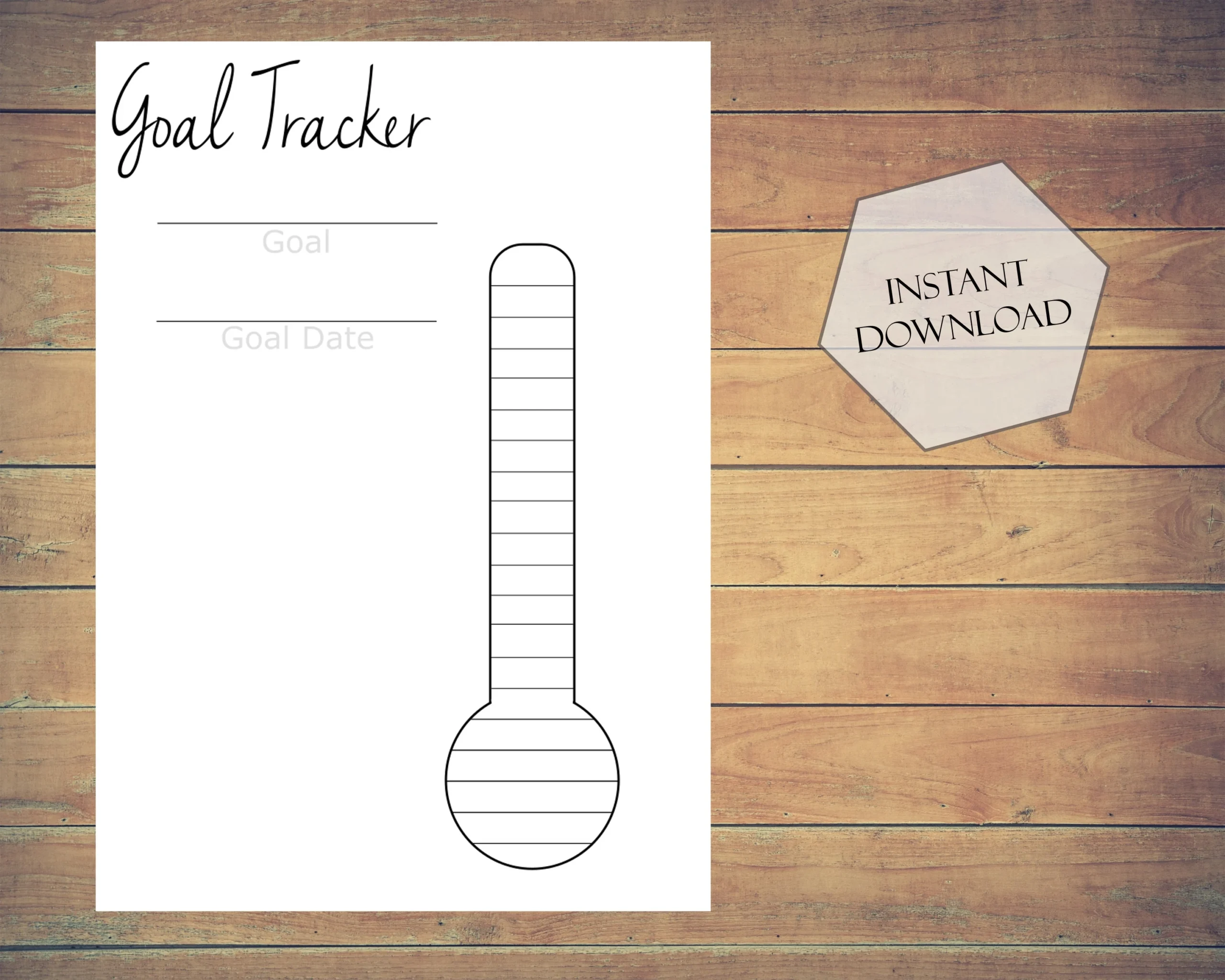 Thermometer Goal Chart Printable