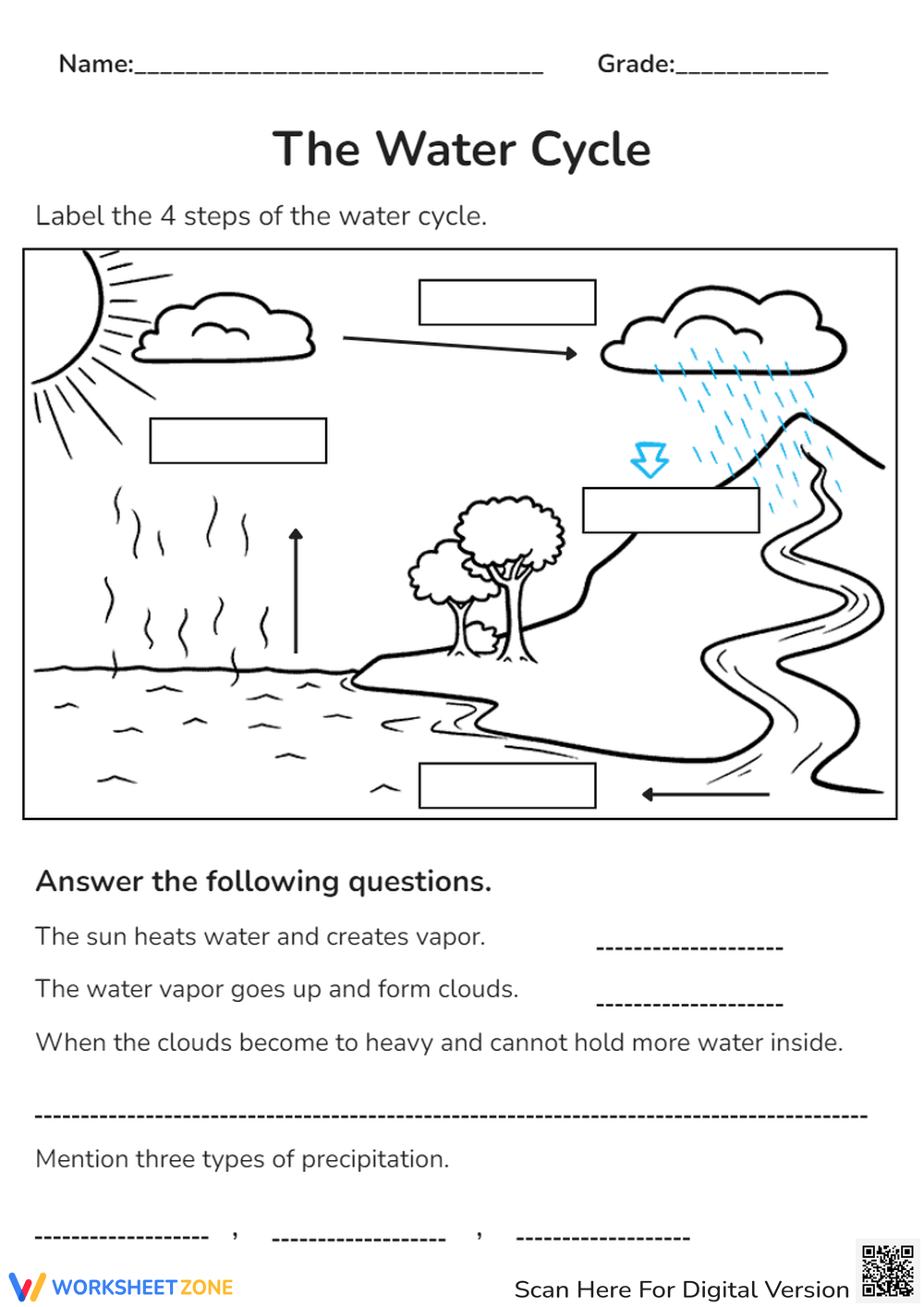 Printable Water Cycle Work Sheet Printable Water Cycle Work Sheet